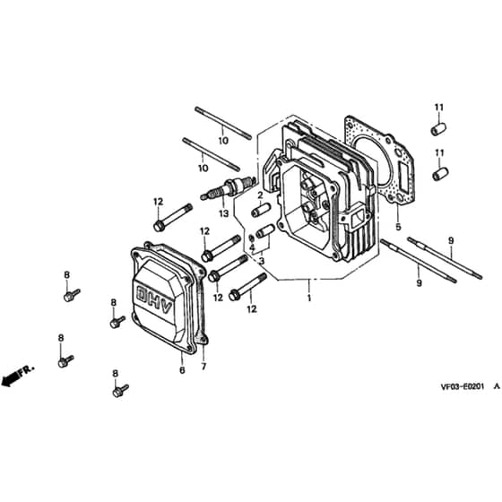 Honda HRD536K1 - HME - MZBL 8100001-8199999 Cylinder Head Diagram