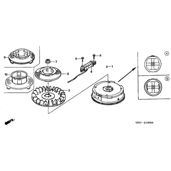 Honda HRD536K2 - HME - MZBL 8200001-9999999 Flywheel Diagram