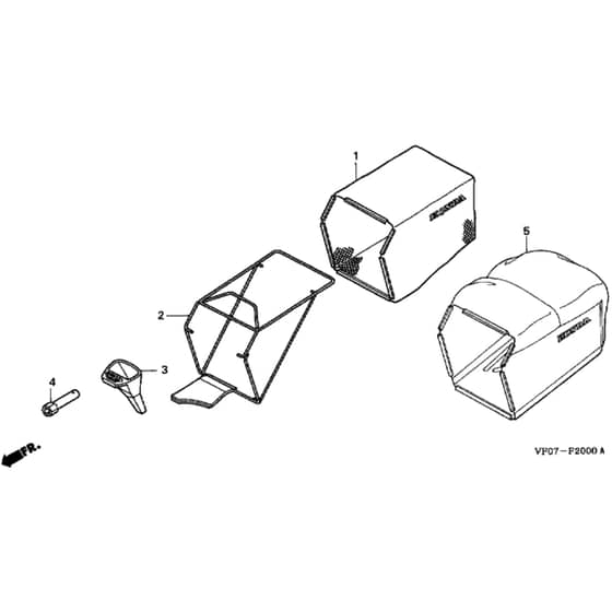 Honda HRD536K2 - HXE - MZBL 8200001-9999999 Grass Bag/Tool Diagram