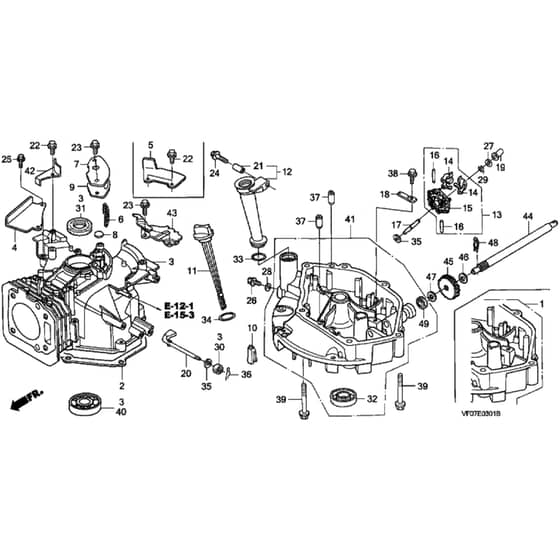 Honda HRD536K4 - HXEH - MZBL 8300001- Cylinder Barrel/Oil Pan Diagram