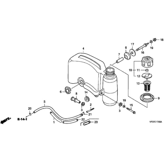 Honda HRD536K4 - HXEH - MZBL 8300001- Fuel Tank Diagram
