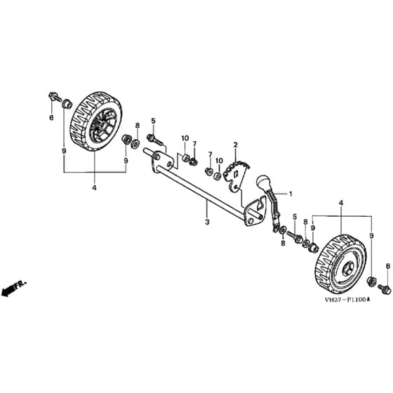 Honda HRG415C3 (IZY) - PDEE - MABF 1400001- Front Wheel Diagram