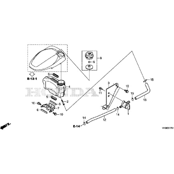 Honda HRG416C1 - SKEH -  Fuel Tank Diagram