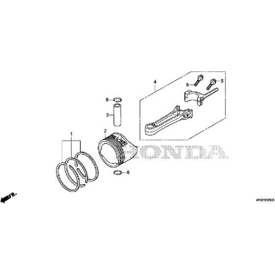 Honda HRG416C1 - SKEH -  Piston, Connecting Rod Diagram