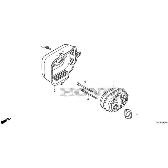 Honda HRG416K1-PKEA -  Muffler Diagram