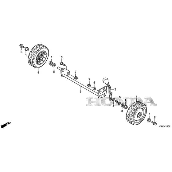 Honda HRG416XB-PEUA -  Front Wheel Diagram