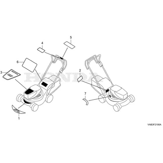 Honda HRG416XB-PEUA -  Label/Tool Diagram