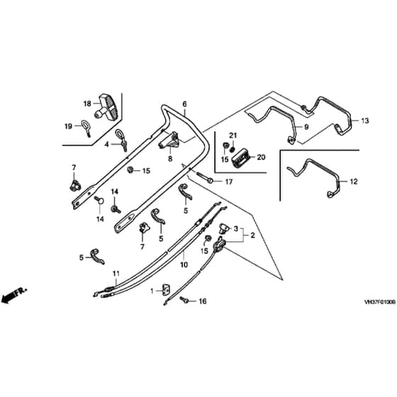 Honda HRG465C2 - PDEE - MADF 1100001-1211768 Handle Pipe Diagram