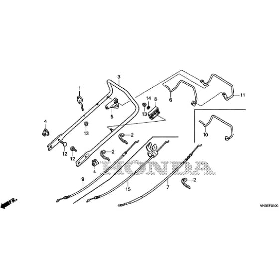 Honda HRG466C1 - SKEH -  Handle Pipe Diagram