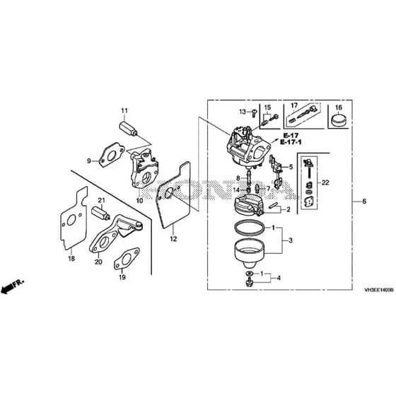Honda HRG466K1-PKEA -  Carburettor Diagram