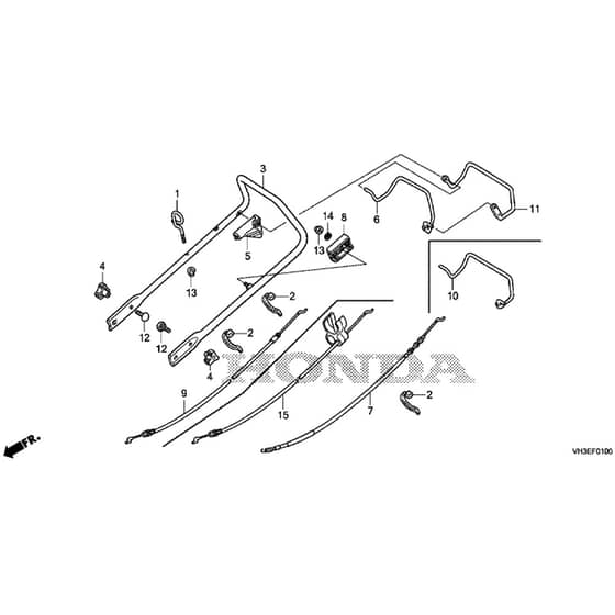 Honda HRG466K1-PKEA -  Handle Pipe Diagram