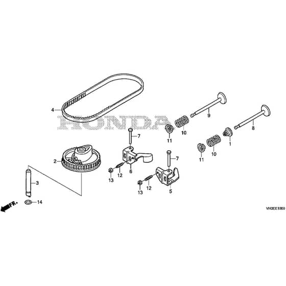 Honda HRG466K1-SKEX -  Camshaft Pulley, Valve Diagram