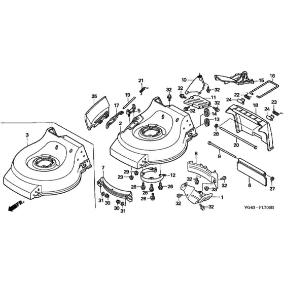 Honda HRG536C1 - SDF/A - MZCG 6600001-6699999 Cutter Housing Diagram