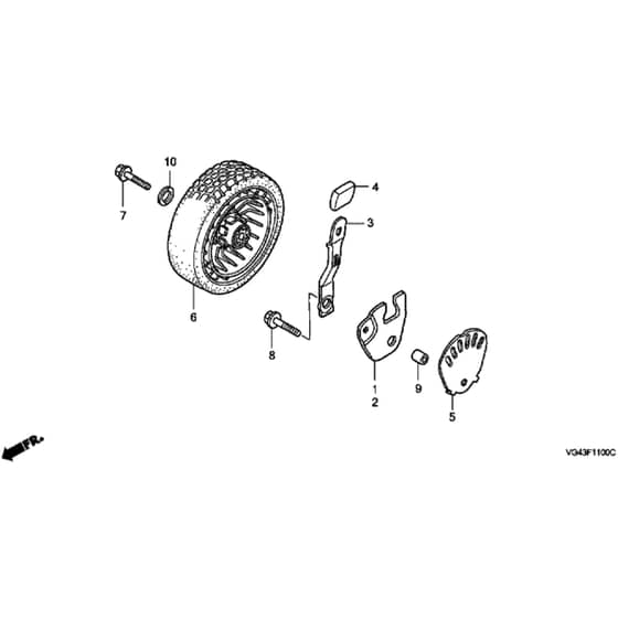 Honda HRG536C1 - SDFA/A - MZCG 6600001-6699999 Front Wheel Diagram