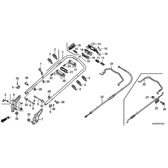 Honda HRG536C7-VYEA -  Handle Pipe Diagram