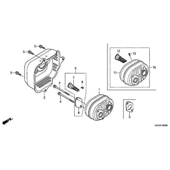Honda HRG536C8-VYEA -  Muffler Diagram