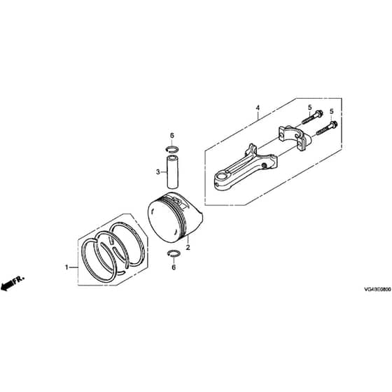 Honda HRG536C9-SKEH -  Piston, Connecting Rod Diagram