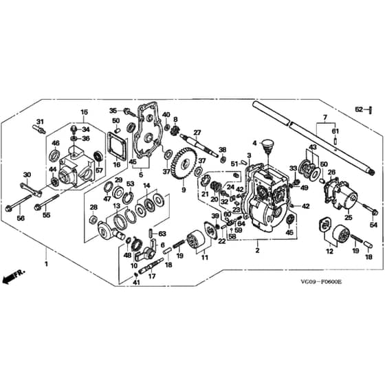 Honda HRH536 - HXE - MZBU 8000001-8099999 Transmission Diagram