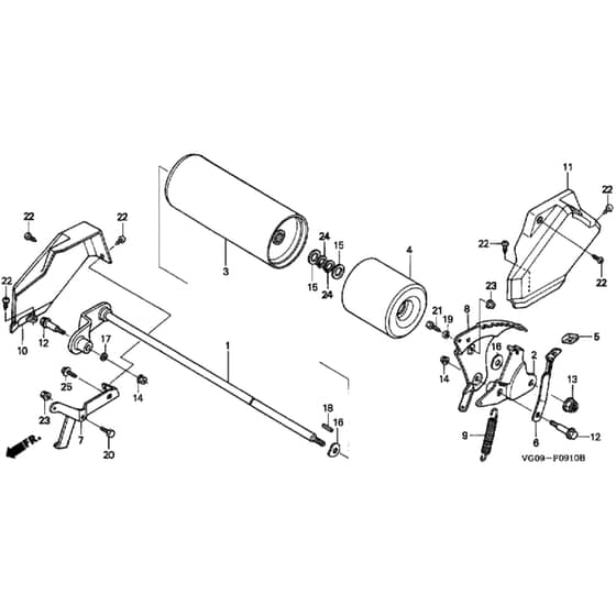 Honda HRH536 - QXE - MZBU 8000001-8099999 Rear Wheel Diagram