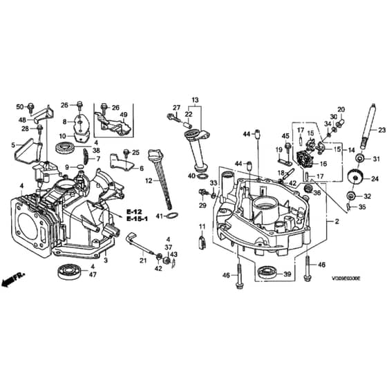 Honda HRH536K1 - QXE - MZBU 8100001-8199999 Cylinder Barrel/Oil Pan Diagram