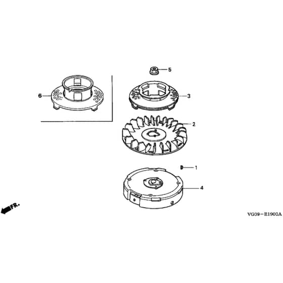 Honda HRH536K2 - HXE - MZBU 8200001-9999999 Flywheel Diagram