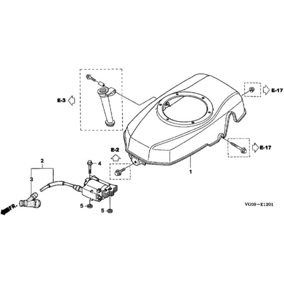 Honda HRH536K3 - QXE - MZBU 8200001-8299999 Fan Cover Diagram