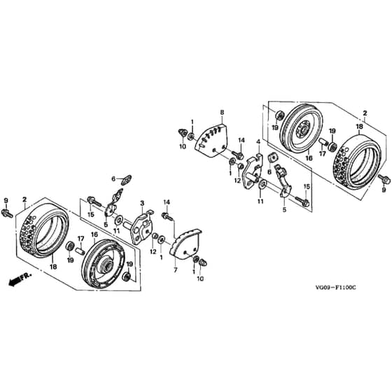 Honda HRH536K3 - QXE - MZBU 8200001-8299999 Front Wheel Diagram