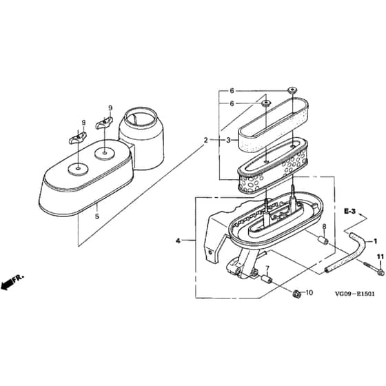 Honda HRH536K4 - QXEH - MZBU 8300001- Air Cleaner Diagram
