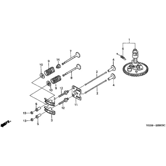 Honda HRH536K4 - QXEH - MZBU 8300001- Camshaft Diagram