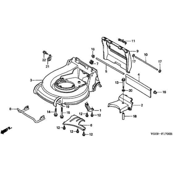 Honda HRH536K4 - QXEH - MZBU 8300001- Cutter Housing Diagram