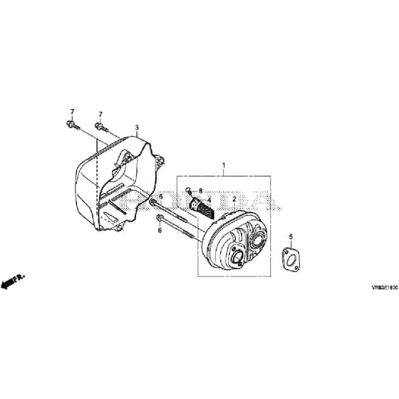 Honda HRN536C1 - VKEA -  Muffler Diagram