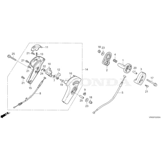 Honda HRN536C1 - VYEA -  Throttle Lever Diagram