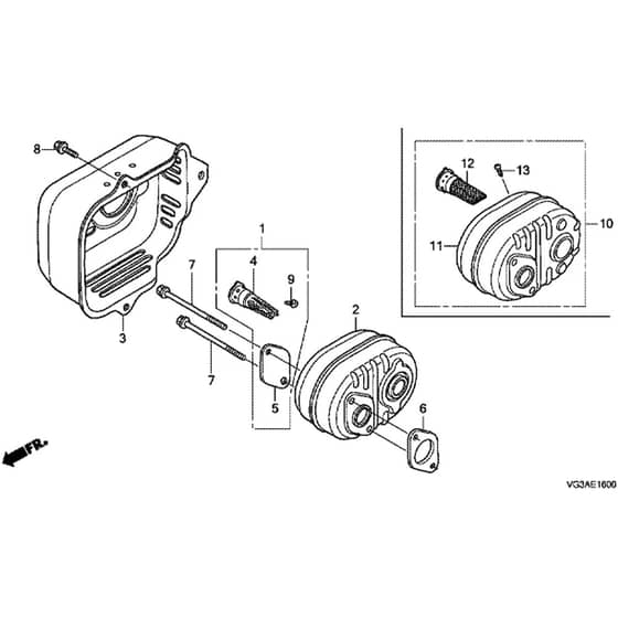 Honda HRS536C5-VKEA (6600001 - 9999999) -  Muffler Diagram