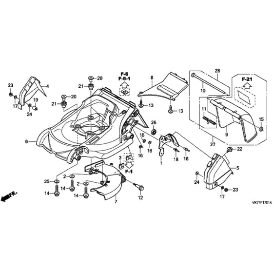 Honda HRX426C - RXE - MATF 1030001- Cutter Housing Diagram