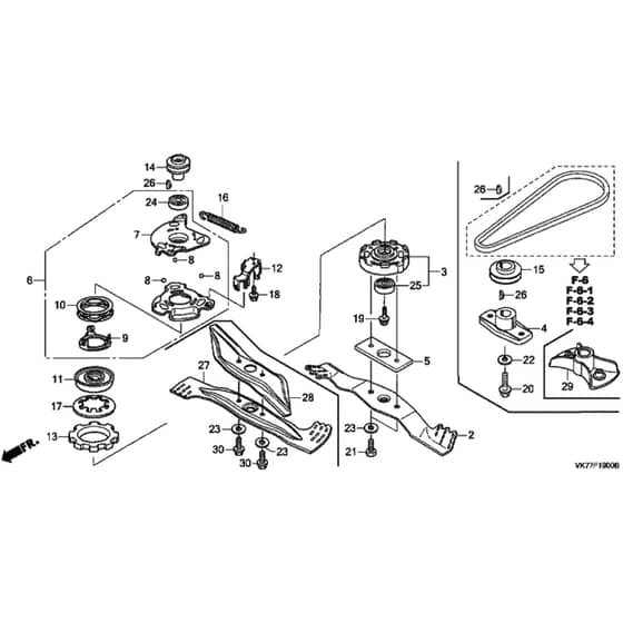 Honda HRX476C1 - HYEE - MASF 1130001- Rotary Blade Diagram