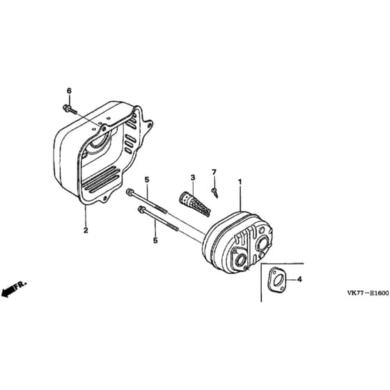 Honda HRX476C1 - PKEE - MASF 1130001- Muffler Diagram
