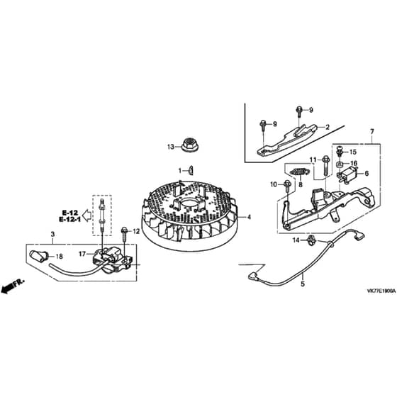 Honda HRX476C1 - VYEE - MASF 1130001- Flywheel Diagram