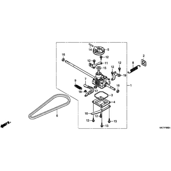 Honda HRX476C1 - VYEE - MASF 1130001- Transmission VKEE, VYEE Diagram