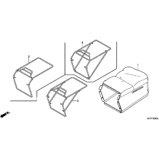 Honda HRX476C2 - HYEH -  Grass Bag Diagram