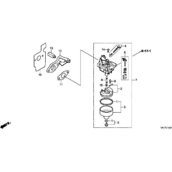 Honda HRX476C2 - QYEH -  Carburettor Diagram