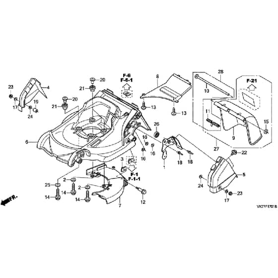 Honda HRX476C2 - QYEH -  Cutter Housing Diagram