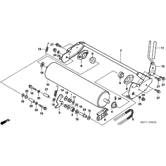 Honda HRX476C - QXE - MASF 1000001- Rear Wheel Diagram
