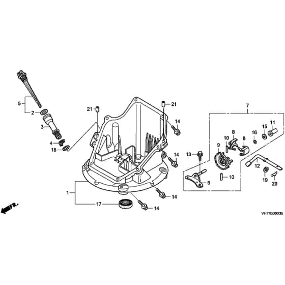 Honda HRX537C1 - HXEA - MAGA 1300001-1399999 Oil Pan Diagram
