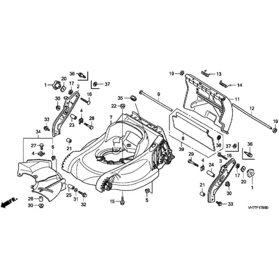 Honda HRX537C1 - TDEA - MAGA 1300001-1399999 Cutter Housing Diagram