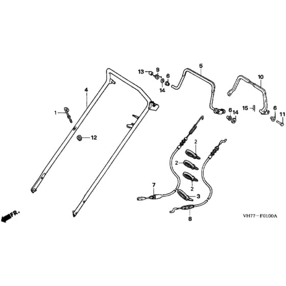 Honda HRX537C1 - TDEA - MAGA 1300001-1399999 Handle Pipe Diagram