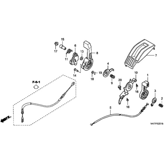 Honda HRX537C2 - HYEA - MAGA 1700001- Throttle Lever Diagram