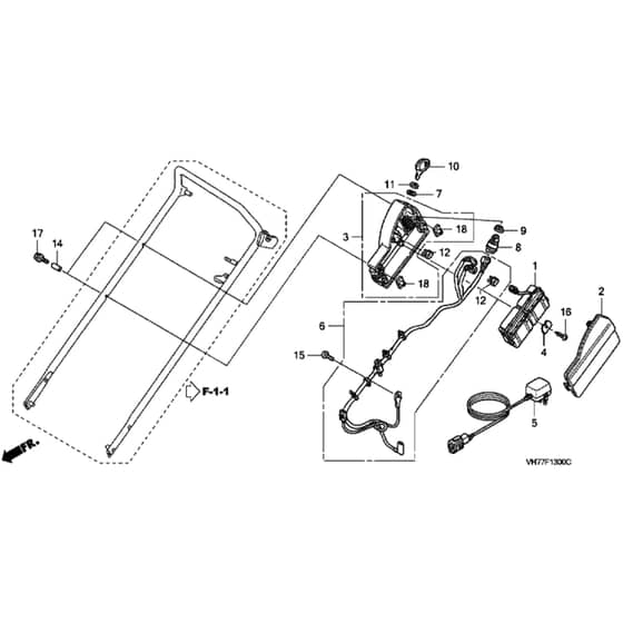 Honda HRX537C2 - HZEA - MAGA 1700001- Battery/ Main Harness Diagram