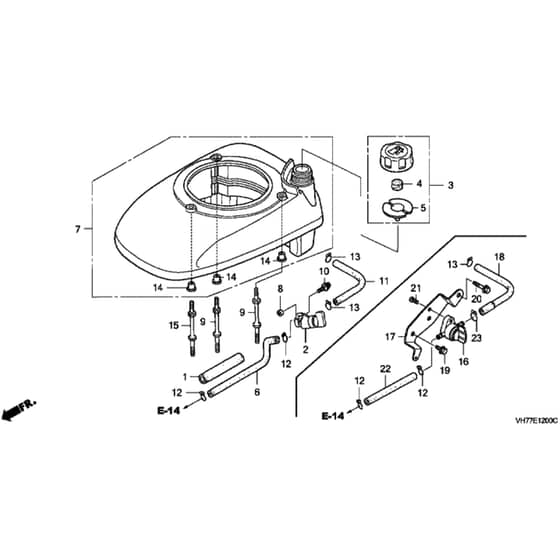 Honda HRX537C2 - VKEA - MAGA 1700001- Fan Cover Diagram