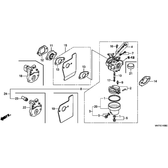 Honda HRX537C2 - VYEA - MAGA 1700001- Carburettor Diagram
