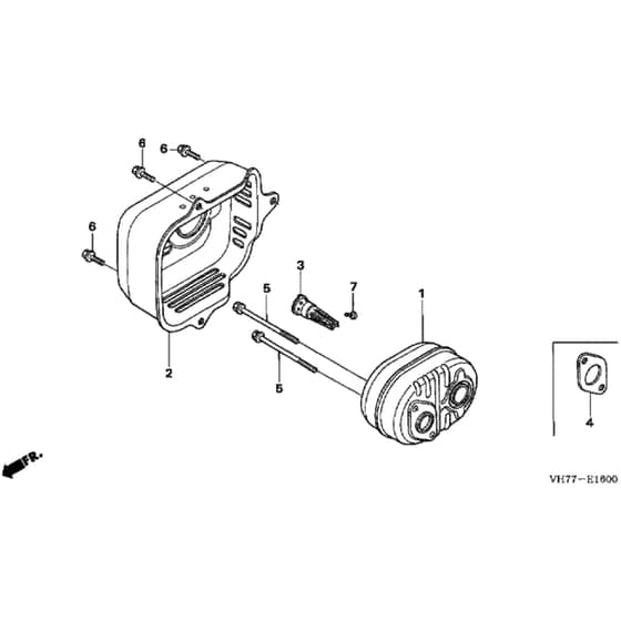 Honda HRX537C2 - VYEA - MAGA 1700001- Muffler Diagram
